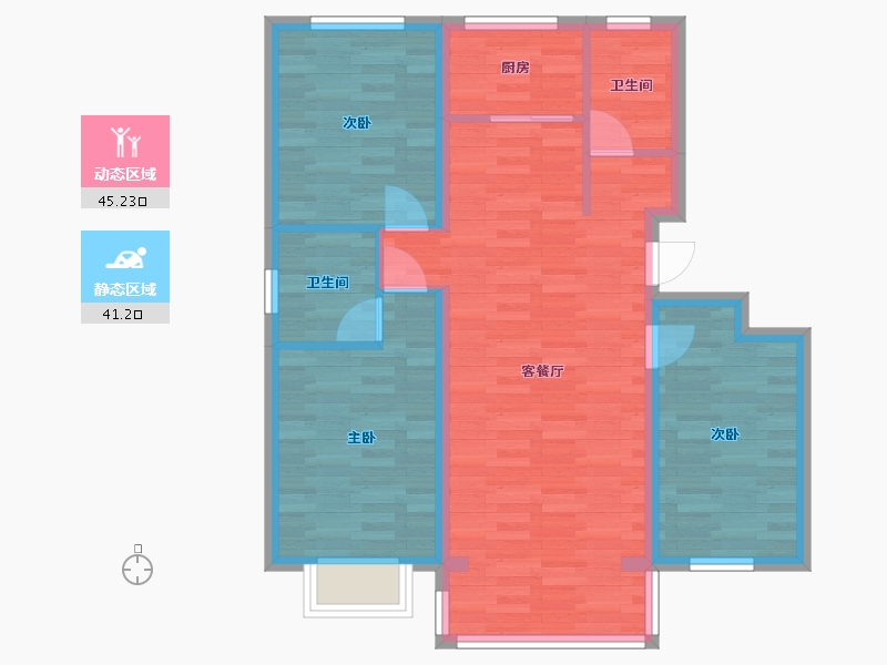 山西省-朔州市-居然嘉园-100.32-户型库-动静分区