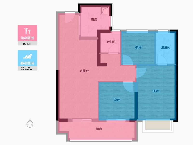 福建省-福州市-鲁能公馆3期-76.00-户型库-动静分区