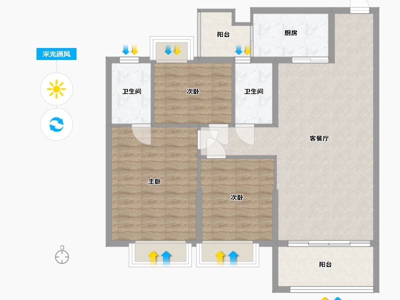 广西壮族自治区-百色市-平果双龙湾-102.40-户型库-采光通风