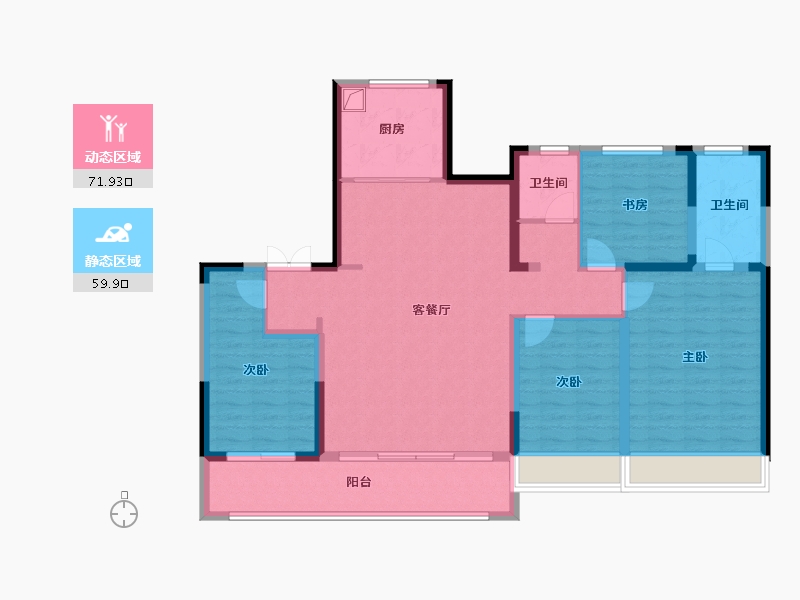 山东省-淄博市-金地华著-128.00-户型库-动静分区