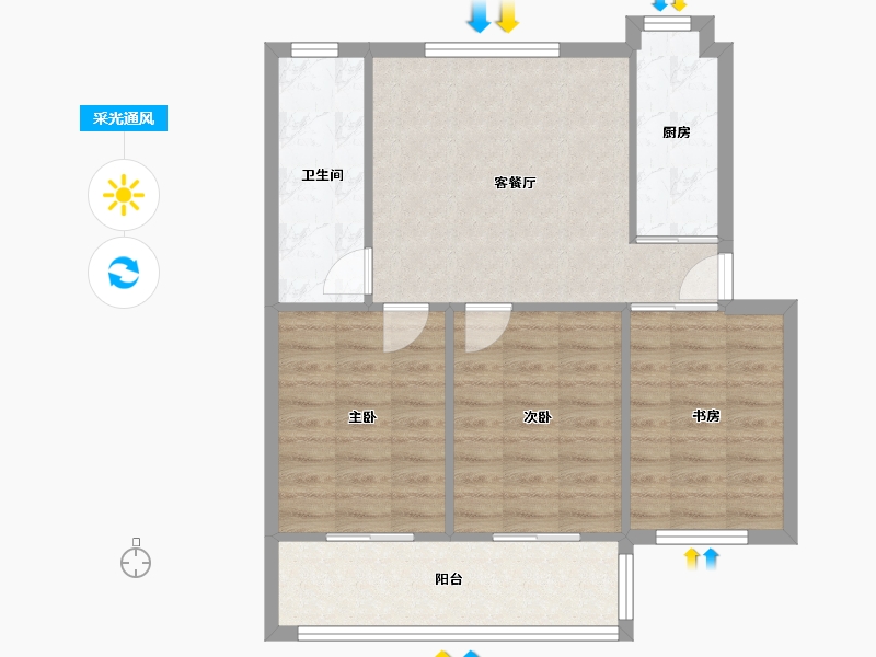 湖南省-长沙市-湖南省电信公司铁银花园宿舍-94.00-户型库-采光通风