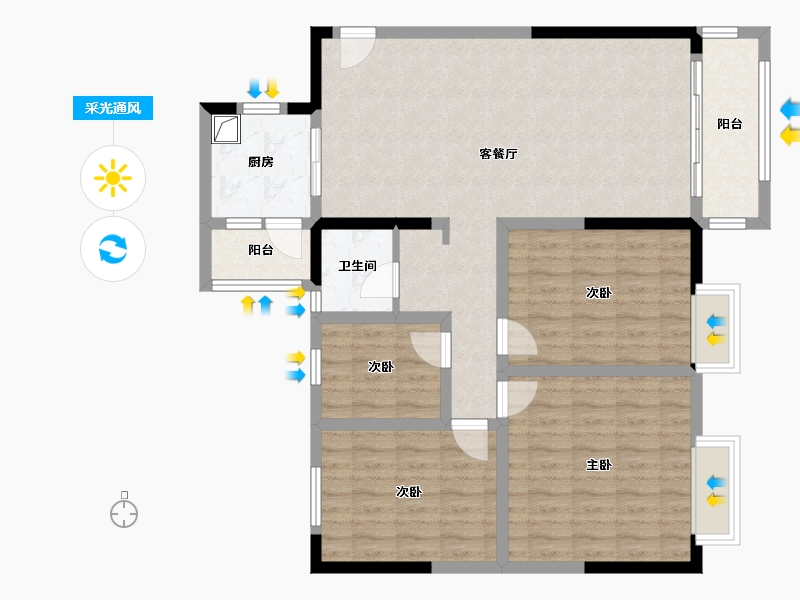 四川省-成都市-丛树新型社区-111.27-户型库-采光通风