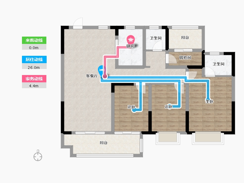 江苏省-泰州市-姜堰通银天泽府-111.00-户型库-动静线