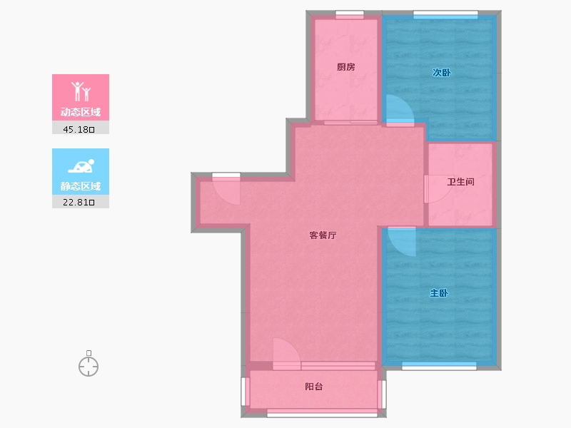 辽宁省-沈阳市-沈阳五彩阳光城-一期-72.00-户型库-动静分区