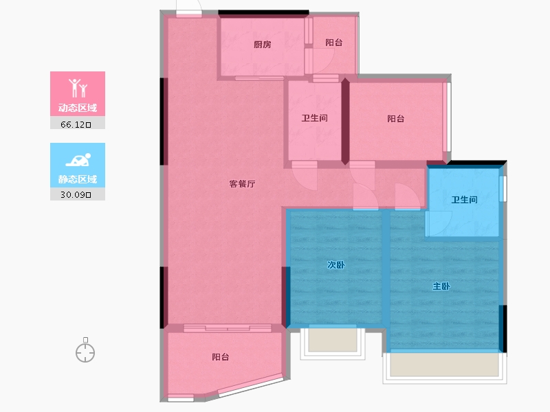 广东省-肇庆市-顺宝天誉花园-86.40-户型库-动静分区