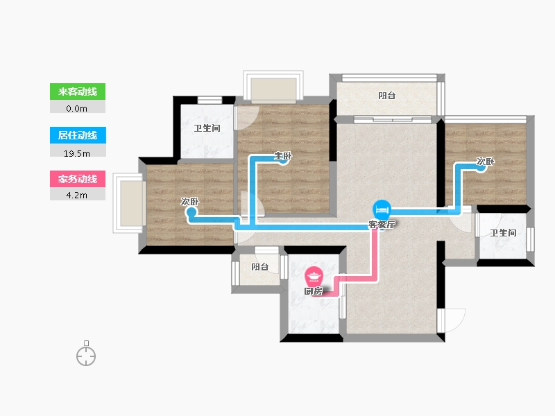 四川省-攀枝花市-领地阳光花城-71.86-户型库-动静线