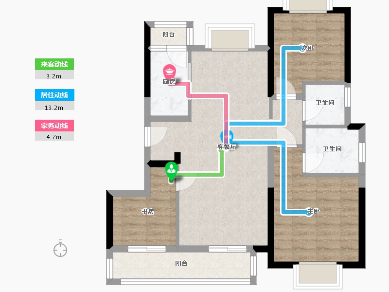 四川省-成都市-白鹭锦城-80.00-户型库-动静线