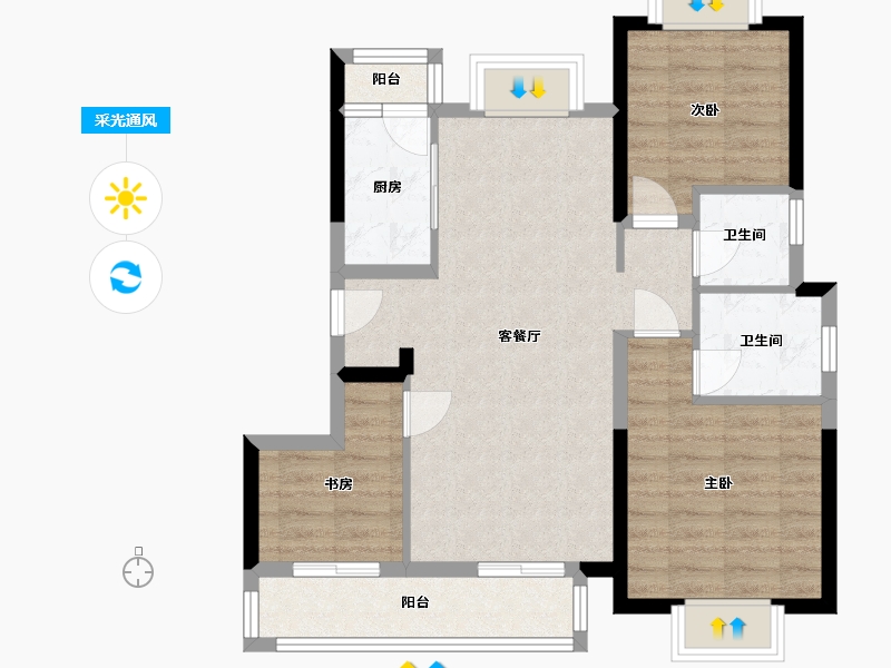 四川省-成都市-白鹭锦城-80.00-户型库-采光通风