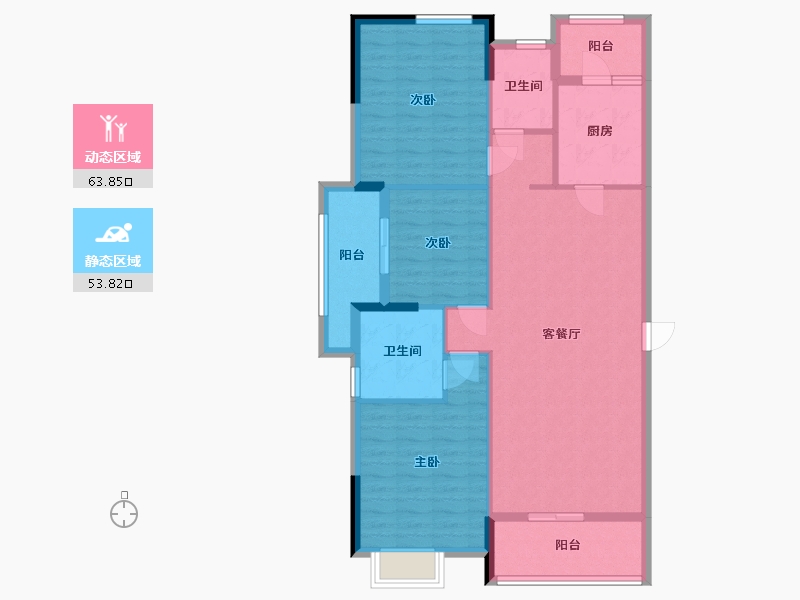 湖北省-黄石市-正泰华府-97.46-户型库-动静分区