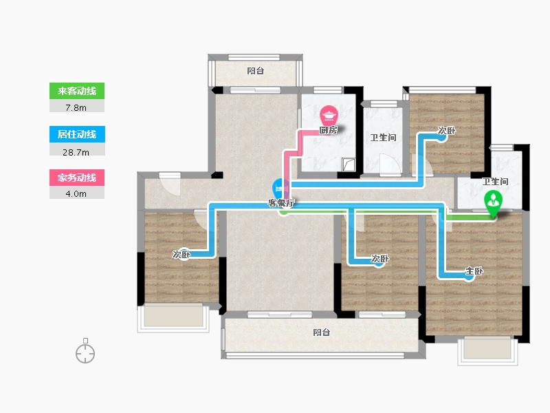 湖南省-长沙市-兆基璟宸府-114.40-户型库-动静线