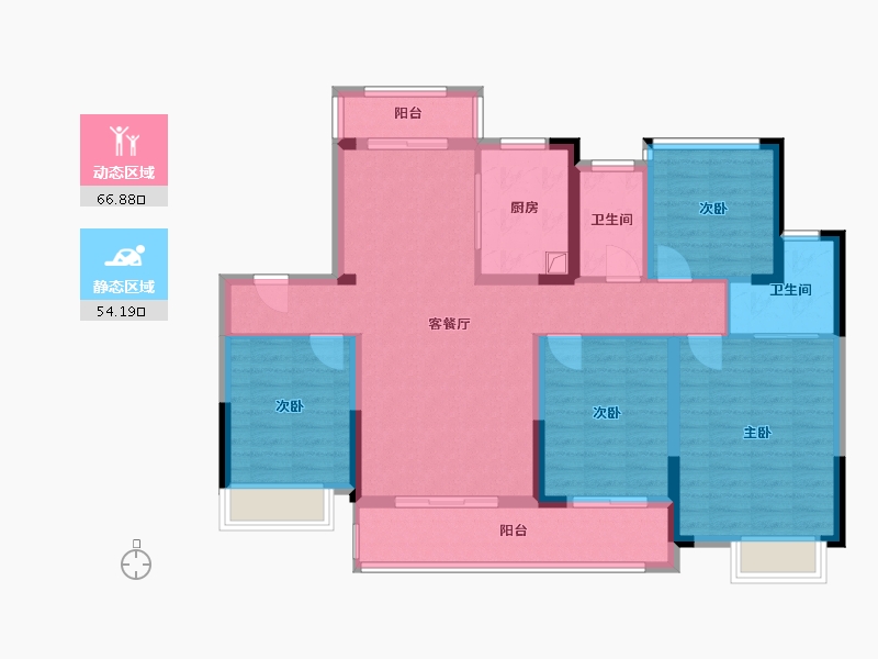 湖南省-长沙市-兆基璟宸府-114.40-户型库-动静分区