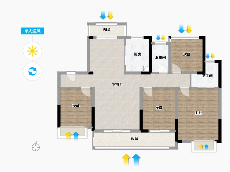 湖南省-长沙市-兆基璟宸府-114.40-户型库-采光通风