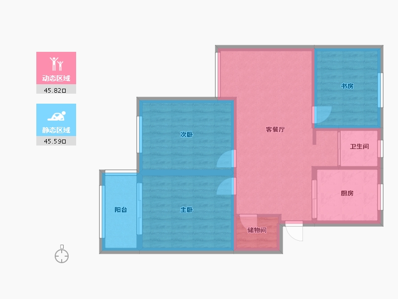 上海-上海市-樱花路123-98.68-户型库-动静分区