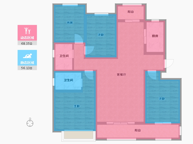 河南省-新乡市-嘉祥名郡-110.34-户型库-动静分区