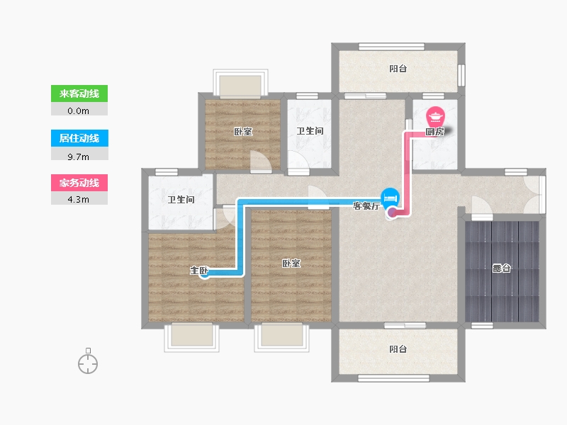 云南省-红河哈尼族彝族自治州-金林苑小区-122.00-户型库-动静线