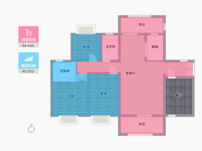 云南省-红河哈尼族彝族自治州-金林苑小区-122.00-户型库-动静分区