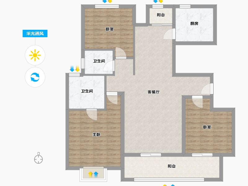 河南省-驻马店市-华鼎天下城-二期-109.12-户型库-采光通风