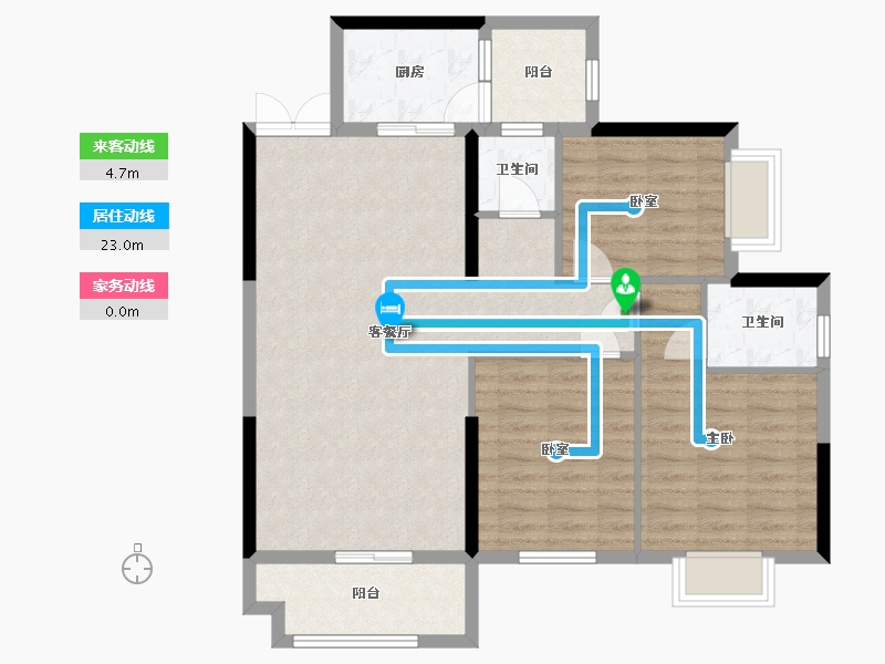 湖南省-郴州市-竹园新城(船洞路)-95.79-户型库-动静线