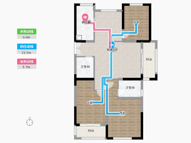 浙江省-杭州市-和平桥名苑-112.00-户型库-动静线