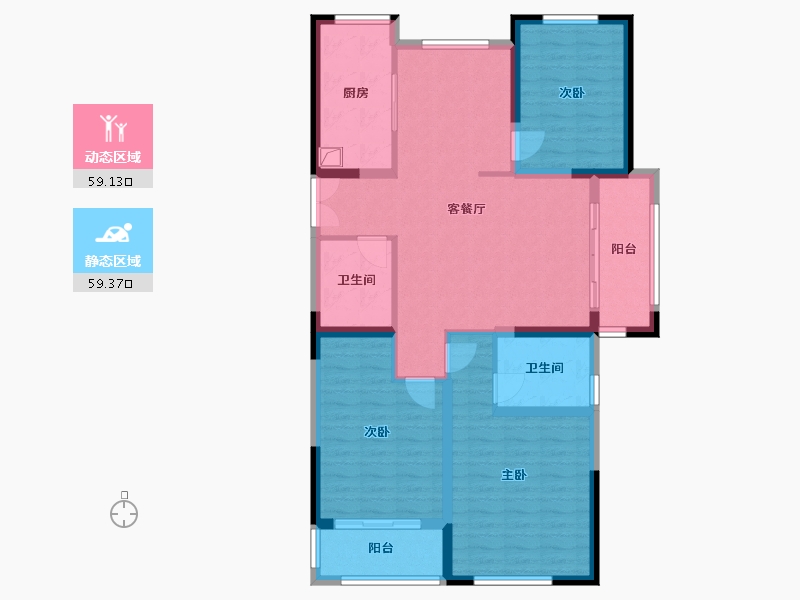 浙江省-杭州市-和平桥名苑-112.00-户型库-动静分区