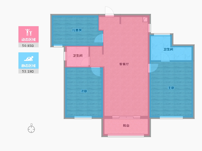 山东省-菏泽市-甲第壹号-94.40-户型库-动静分区