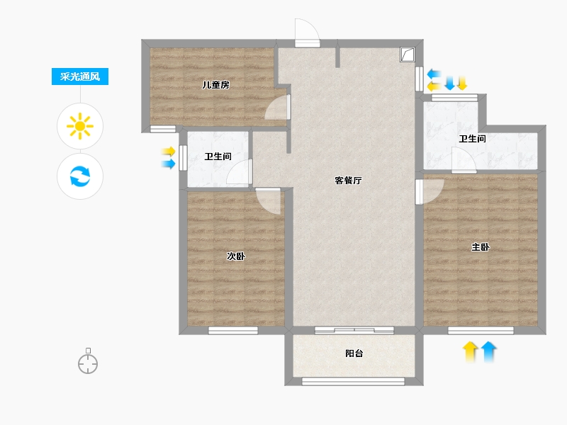 山东省-菏泽市-甲第壹号-94.40-户型库-采光通风