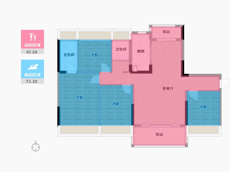 广西壮族自治区-河池市-河池碧桂园-106.92-户型库-动静分区