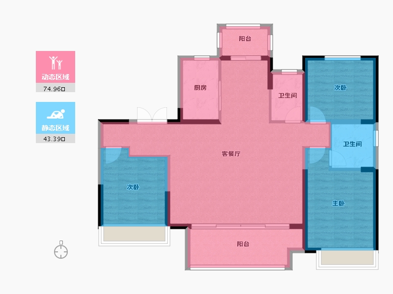 河南省-安阳市-泰和府-106.92-户型库-动静分区