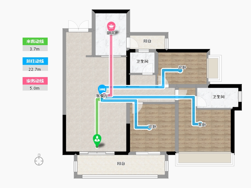 浙江省-杭州市-西兴街125-104.00-户型库-动静线