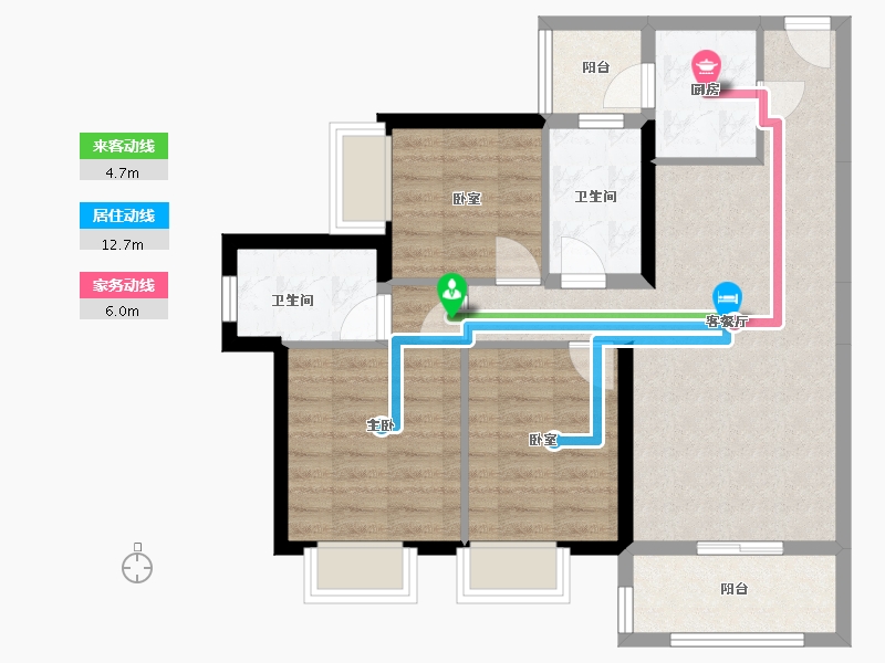 四川省-成都市-嘉裕第六洲-82.95-户型库-动静线