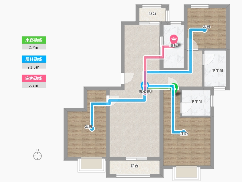 河南省-新乡市-东哲中南府-87.00-户型库-动静线