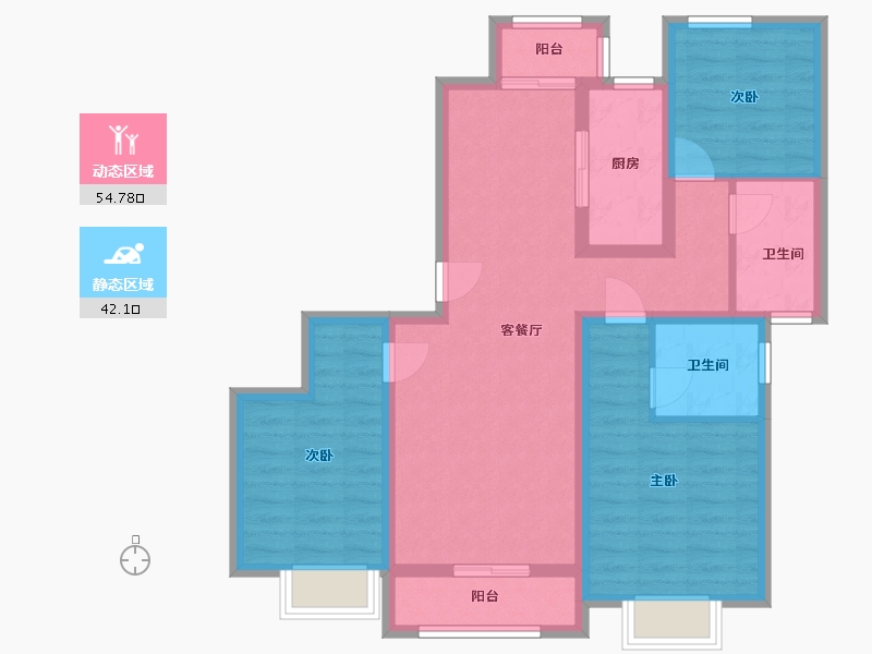 河南省-新乡市-东哲中南府-87.00-户型库-动静分区