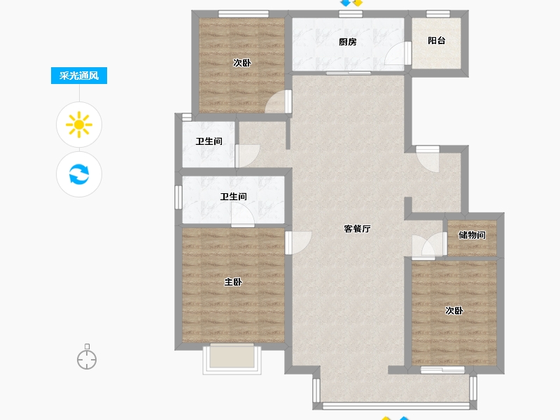 河北省-保定市-华望-108.00-户型库-采光通风