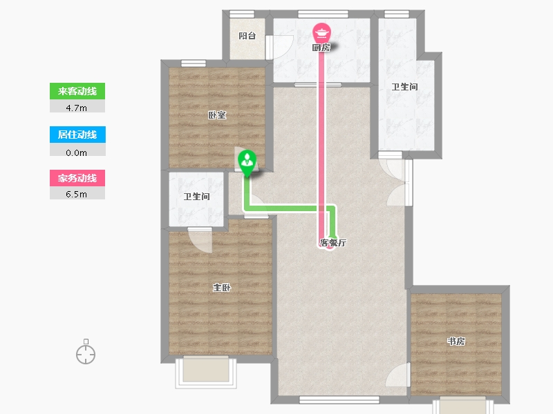 甘肃省-酒泉市-敦湖花园A区-95.26-户型库-动静线