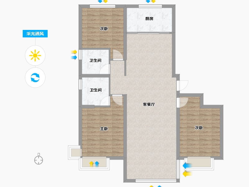 河北省-邯郸市-银河御府-100.00-户型库-采光通风