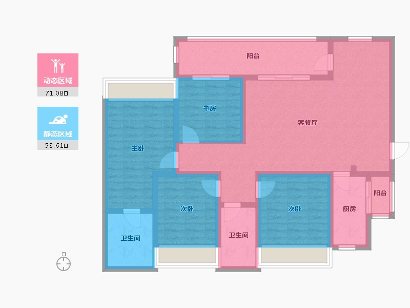 四川省-成都市-同森·翠叠森林-113.60-户型库-动静分区