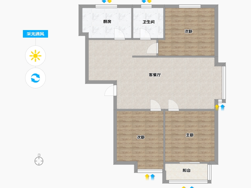 山东省-青岛市-银座华府-94.00-户型库-采光通风