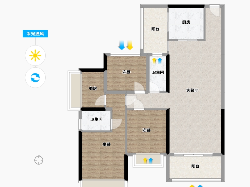 广西壮族自治区-玉林市-首成天悦-109.60-户型库-采光通风