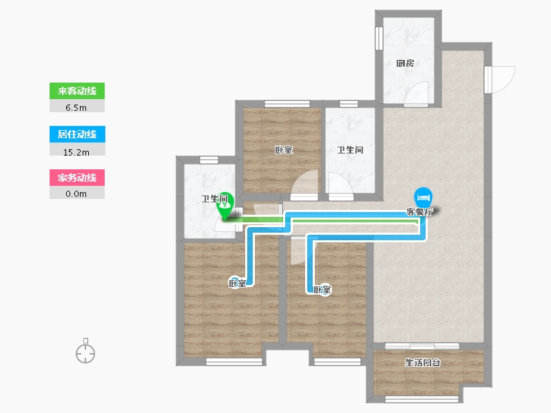 河北省-沧州市-保利拉菲公馆-86.82-户型库-动静线