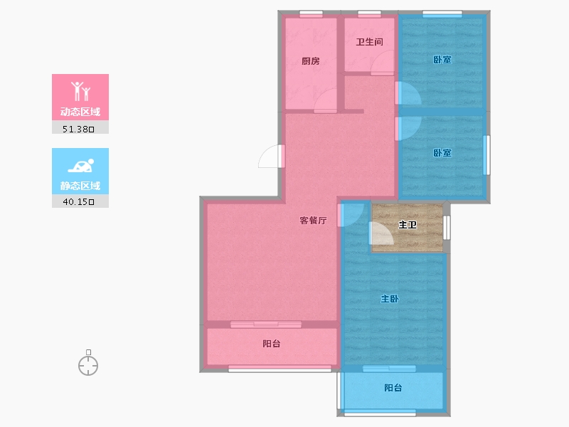 陕西省-宝鸡市-沣源名居-84.86-户型库-动静分区