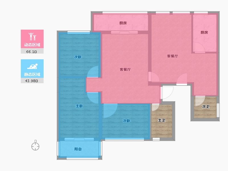 河南省-安阳市-广厦书香九里-107.45-户型库-动静分区