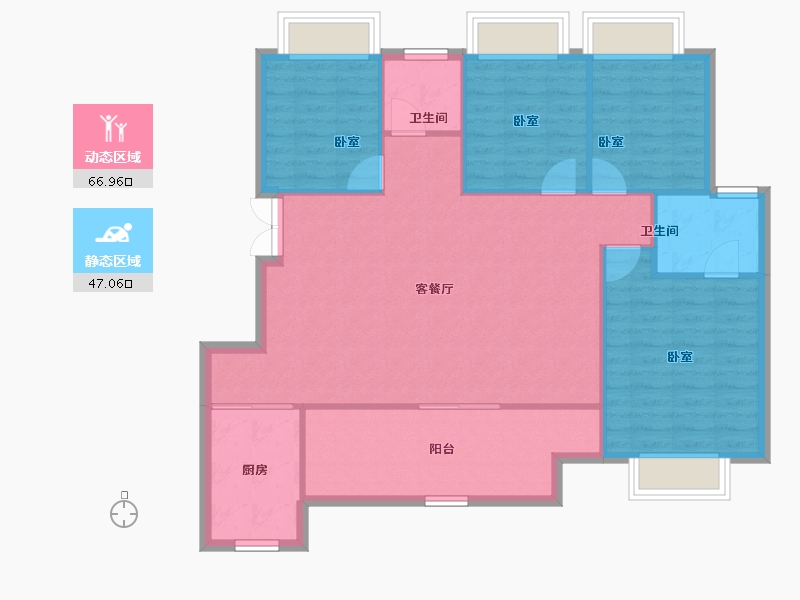 重庆-重庆市-龙湖焕城-104.90-户型库-动静分区