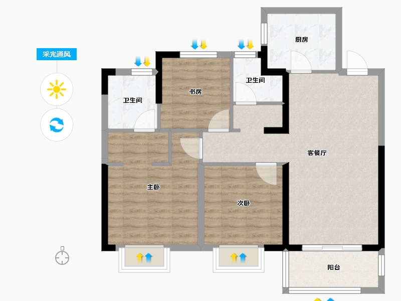 湖北省-武汉市-光明府-81.94-户型库-采光通风