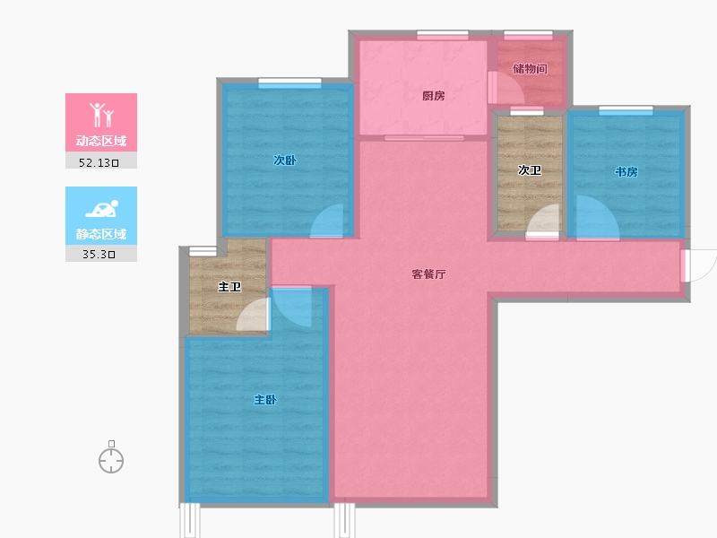 甘肃省-兰州市-保利领秀山-86.78-户型库-动静分区