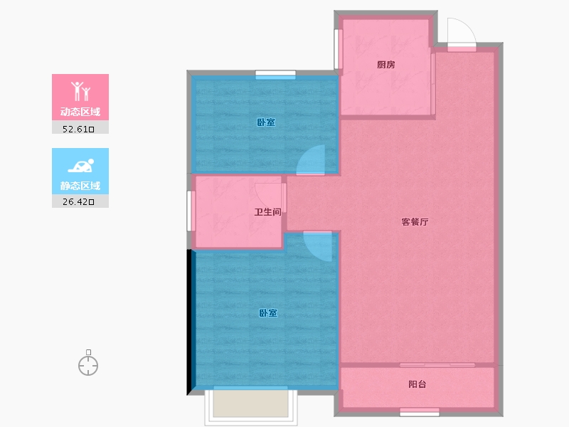 山东省-青岛市-瑞源·雲玺国际-72.49-户型库-动静分区