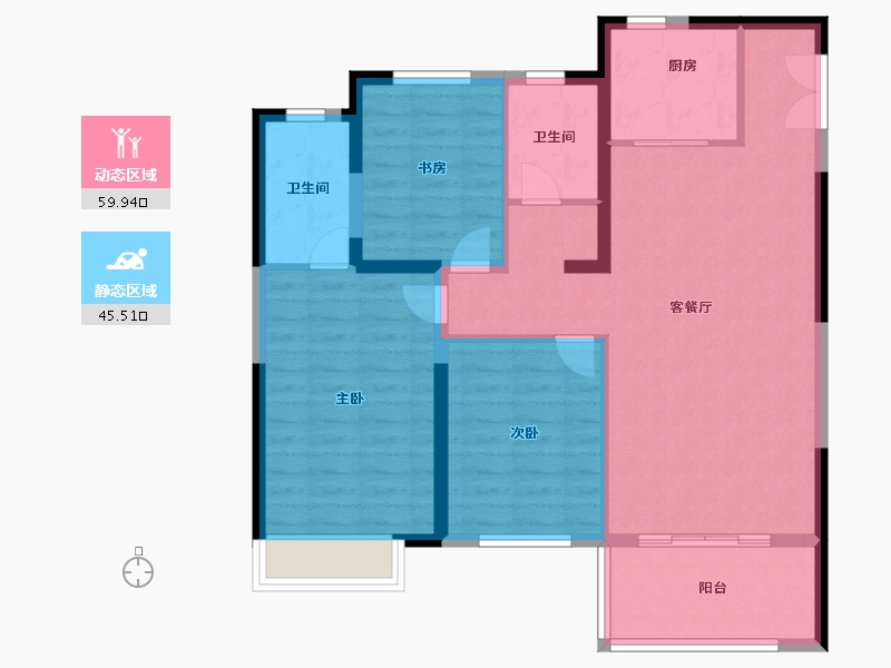 陕西省-咸阳市-锦·唐府建设项目-95.20-户型库-动静分区