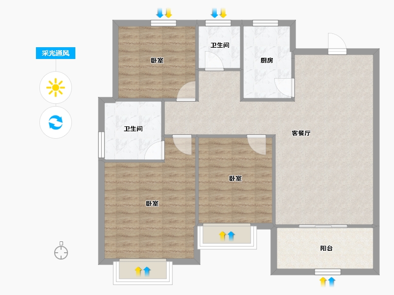 湖北省-武汉市-光明府-96.78-户型库-采光通风