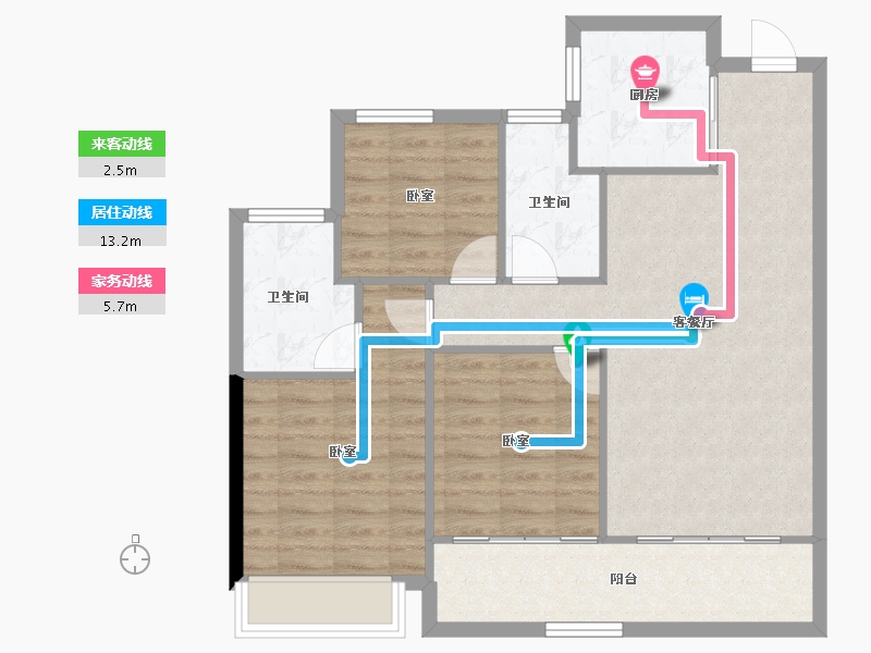 浙江省-绍兴市-元垄美好之城-82.67-户型库-动静线