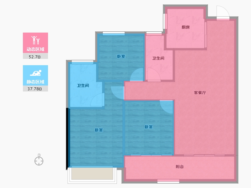 浙江省-绍兴市-元垄美好之城-82.67-户型库-动静分区