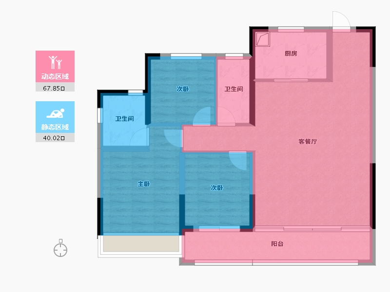 浙江省-嘉兴市-绿城·锦玉园-97.19-户型库-动静分区